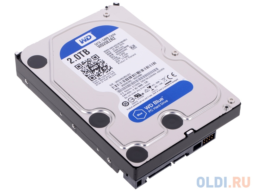 Жесткий диск  2TB WD Blue (WD20EZRZ) <SATA3, 5400, 64Mb>