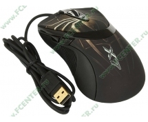 Мышь A4Tech XL-747H <USB> лазерная <черно-коричневая>