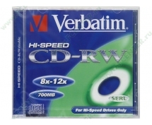 Диски CD-RW 700Mb Verbatim 12x (43148) <10 шт, упаковка>