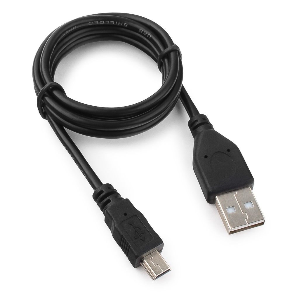 Кабель USB 2.0 A(m) - mini-B(m) 1.0m Гарнизон (GCC-USB2-AM5P-1M) <черный>