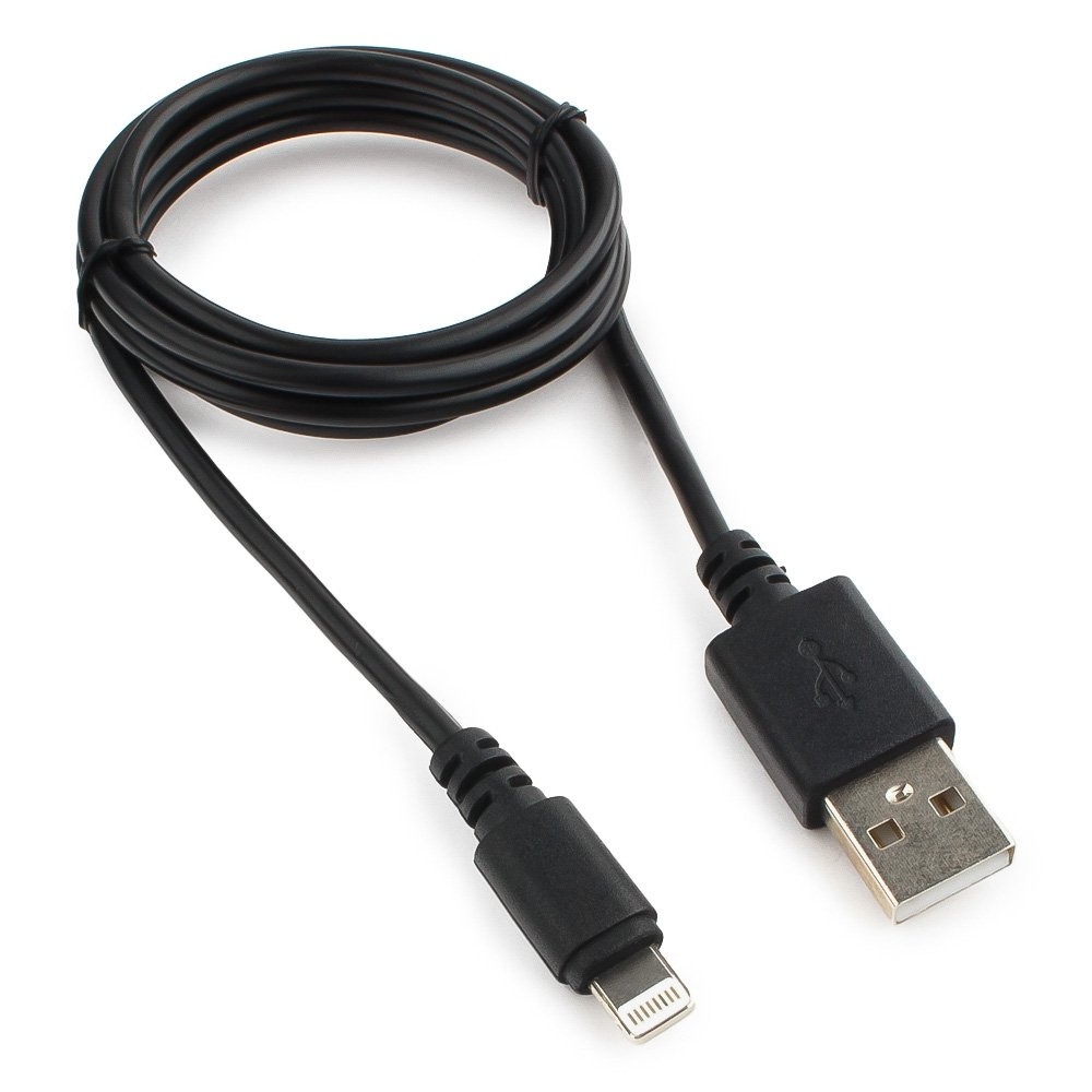 Кабель USB 2.0 A(m) - Lightning(m) 1.0m Gembird Cablexpert (CC-USB-AP2MBP) (черный)