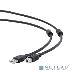 Кабель USB 2.0 A(m) - B(m) 3.0m Gembird Cablexpert (CCF2-USB2-AMBM-10) с фильтром (черный)