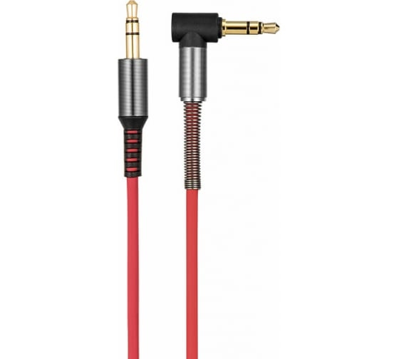 Кабель аудио 3.5(m) - 3.5(m) 1.0м Hoco (UPA02) угловой (красный)