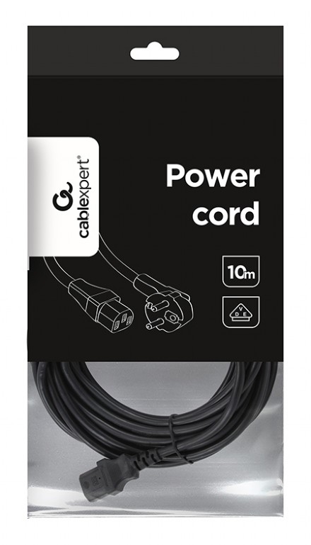 Кабель питания 10.0м Cablexpert VDE 0.75мм (PC-186-VDE-10M) (черный)