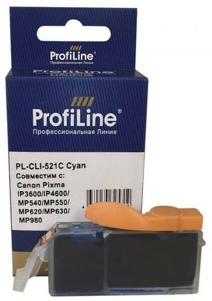 Картридж CANON Profiline CLI-521C <iP3600/4600/4700/MP540/550/620/630/640/660/980/990> <голубой>
