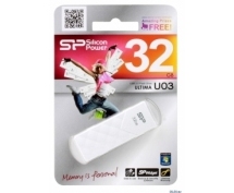 Накопитель  32GB Silicon Power Ultima U03 (SP032GBUF2U03V1W) <USB2.0> (белый)