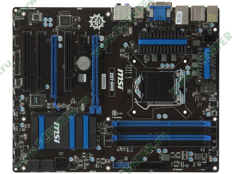 Сист.плата MSI Z87-G43 <1150, Z87, 4xDDR3, 6xSATA3, 2xPCI-Ex16, HDMI, 7.1, GBLan, USB3, ATX>