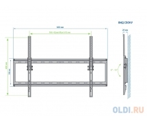 Кронштейн Kromax IDEAL-2 <Vesa 400x600> (до 50 кг) <черный>