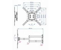 Кронштейн Kromax DIX-18 <22"-55", настенный поворот и наклон, до 40 кг> <черный>