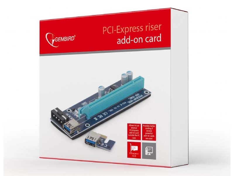 Переходник PCI-Ex1 -> PCI-Ex16 Gembird Cablexpert (RC-PCIEX-01)