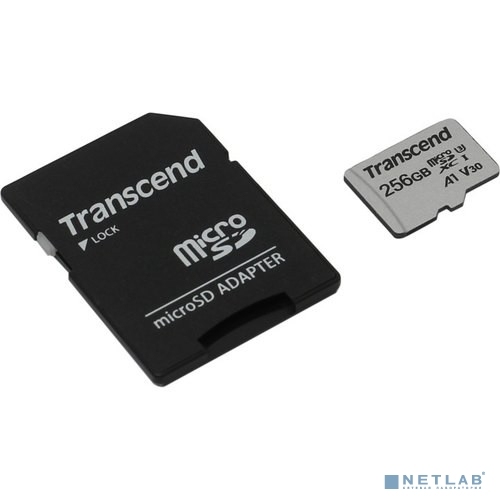Карта памяти MicroSD 256GB Transcend 300S UHS-I U3 A1 V30 + адаптер (TS256GUSD300S-A)