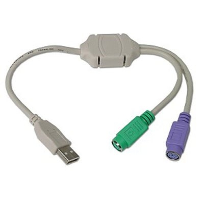 Адаптер USB 2.0 A(m) - 2xPS/2(f) Gembird Cablexpert (UAPS12) (белый)