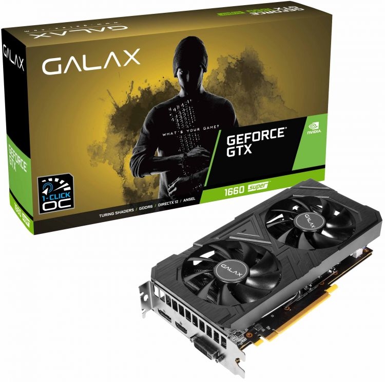 Видеокарта  6GB KFA2 GTX 1660 SUPER EX (60SRL7DS03EK) <GDDR6, 192b, DVI-D, HDMI, DP, RTL>